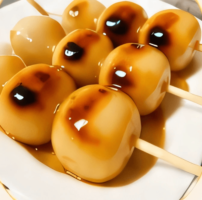 焼き目にたれが光るみたらし団子