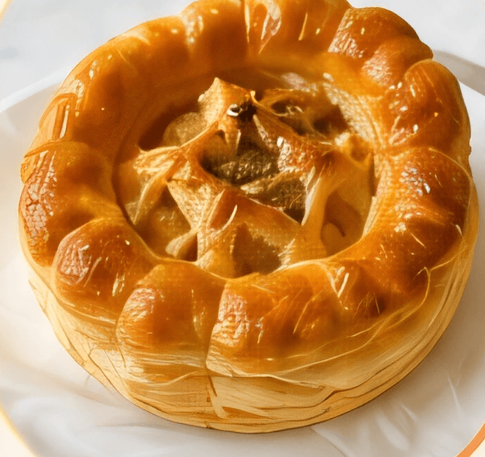 縁がふくらんだ焼きたてのパイ